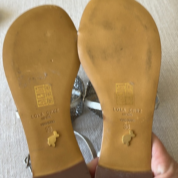 Free People New Lola Cruz Flat metallic Silver rhinestone sandal. Super Chic❤️🌈 - Picture 9 of 12